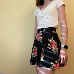 Forever 21 Skater Skirt with Flowers